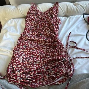 SHEIN Red Floral Mini Dress